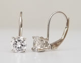 14k White Gold Round 1 CTW Diamond Earrings -  DER-25494