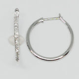 10k White Gold .25CTW Diamond Hoop Earrings DER-25619