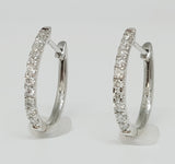 10k White Gold .25 CTW Tiny Diamond Huggie Hoop Earrings  DER-25701