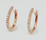 10k Rose Gold Diamond Huggie Hoop Earrings  DER-25804