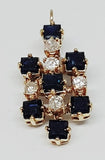 18k Yellow Gold Sapphire and Diamond Pendant DEJ-24318