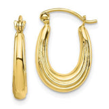 10k Yellow Gold Ellipse Hoop Earrings GER-23291