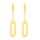 14k Yellow Gold Paper Clip Hoop Earrings GER-23396