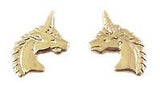 10k Yellow Gold Unicorn Stud Earrings GER-23463