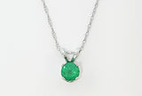 14k White Gold Emerald Birthstone Pendant   GPD-19898
