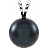 14k White Gold 8mm Black Akoya Pearl Pendant GPD-19960