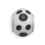 Sterling Silver White and Black Dot Reflections Bead REF-10516