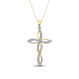 10k Yellow Gold Diamond Infinity Cross Pendant DPD-26695