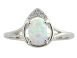 J Sterling Silver Created Opal Ring, Earring or Pendant - October