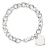 Sterling Silver Heart Link Bracelet   SSJ-12313