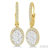 Oval Shape Lovebright Diamond Earrings