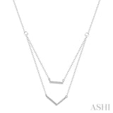 Bar & V-Shape Diamond Layered Pendant