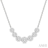 3/4 Ctw Round Cut Diamond Lovebright Necklace in 14K White Gold