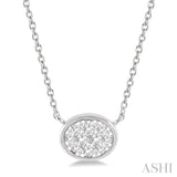 1/6 Ctw Oval Shape Lovebright Diamond Necklace in 14K White Gold