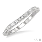 1/3 ctw Baguette Highlight Round Cut Diamond Wedding Band in 14K White Gold