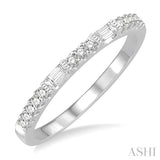 1/4 ctw Baguette and Round Cut Diamond Stack Band in 14K White Gold