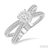 1/2 ctw Firefly Lovebright Round Cut Diamond Cluster Ring in 14K White Gold