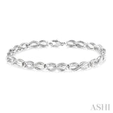 Silver Swirl Diamond Bracelet