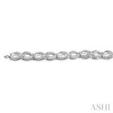 Silver Swirl Diamond Bracelet