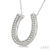 Silver Horse Shoe Diamond Pendant