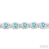 Silver Gemstone & Diamond Bracelet