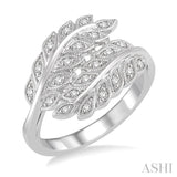 Silver Leaf Diamond Ring