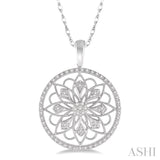 Circle Floral Diamond Fashion Pendant