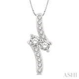 2 Stone Diamond Pendant