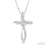 Cross 2 Stone Diamond Pendant