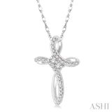 Cross 2 Stone Diamond Pendant