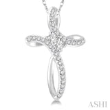 Cross 2 Stone Diamond Pendant