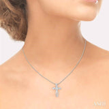 Cross 2 Stone Diamond Pendant