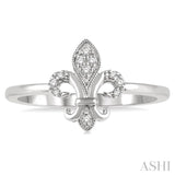 Light Weight Diamond Fleur De Lis Ring