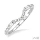 1/4 Ctw Round and Baguette Diamond Wedding Band in 14K White Gold