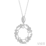 Diamond Circle Floral Fashion Pendant