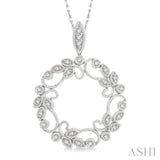 Diamond Circle Floral Fashion Pendant