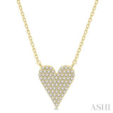 Pave-Set Heart Shape Diamond Necklace