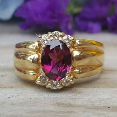 Garnet ring sale 14k yellow gold