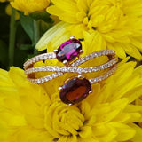 10k Rose Gold Rhodalite Garnet and Diamond Ring    DCR-24513
