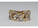 10k Yellow Gold  Diamond Infinity Horse Shoe Ring  DFR-25918