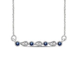 14k White Gold Sapphire and Diamond Bar Pendant - DPD-26437