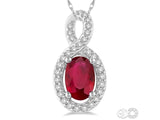 10k White Gold Ruby Infinity Diamond Halo Pendant - DPD-26441