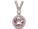 14k Rose Gold Morganite and Diamond Pendant - DPD-26500