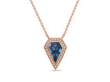 14k Rose Gold London Blue Topaz and Diamond Pendant - DPD-26569