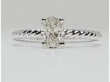 14k White gold .54 Carat Oval Diamond Engagement Ring DSR-23602