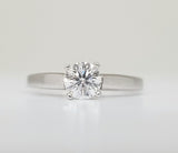 14k White Gold .47 Carat Round Solitaire Diamond Engagement Ring - DSR-23273