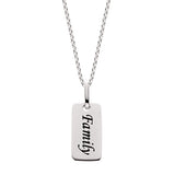 Mommy Chic Sterling Silver Rectangular "Family" Pendant  SSJ-11782