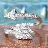 Sterling Silver Diamond Arrow Ring  SDM-11092