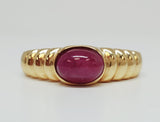 14k Yellow Gold Oval Ruby Gemstone Ring   DCR-24340