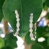 14k White Gold Diamond Filigree Hoop Earrings  DER-25801